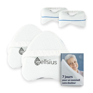 <p>2 Coussins <em>-15%</em><br/>+ 2 Housses de rechange <em>offertes</em><br/>+ 1 eBook <em>offert<br/></em>+<em> Livraison offerte 🚚</em></p>