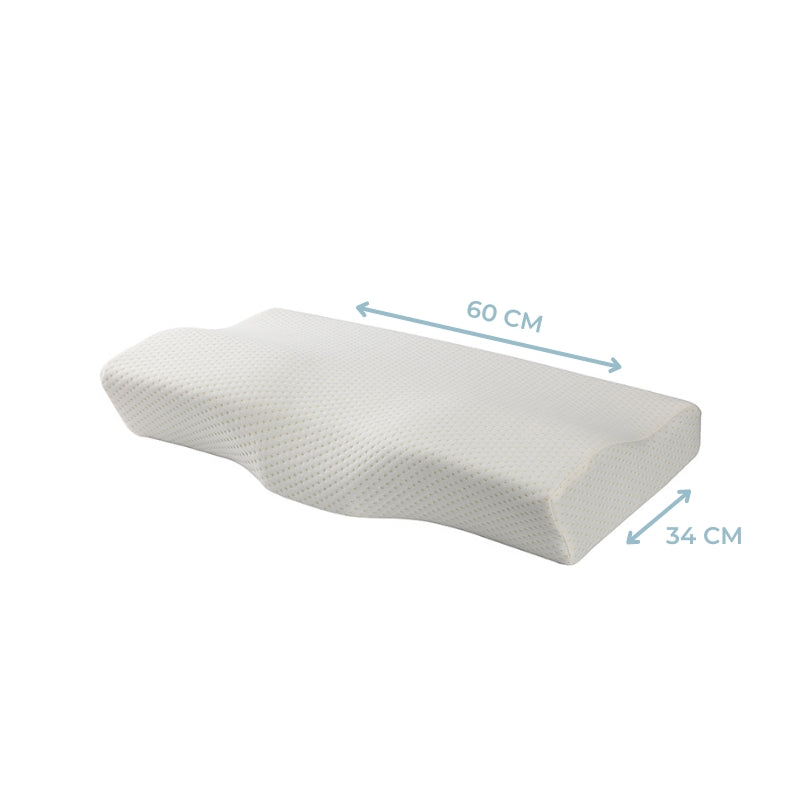 Oreiller Ergonomique Mémoire De Forme - Soutien Cervical | Pour Dormeurs Dos, Côté, Ventre | 70x40x8 Cm