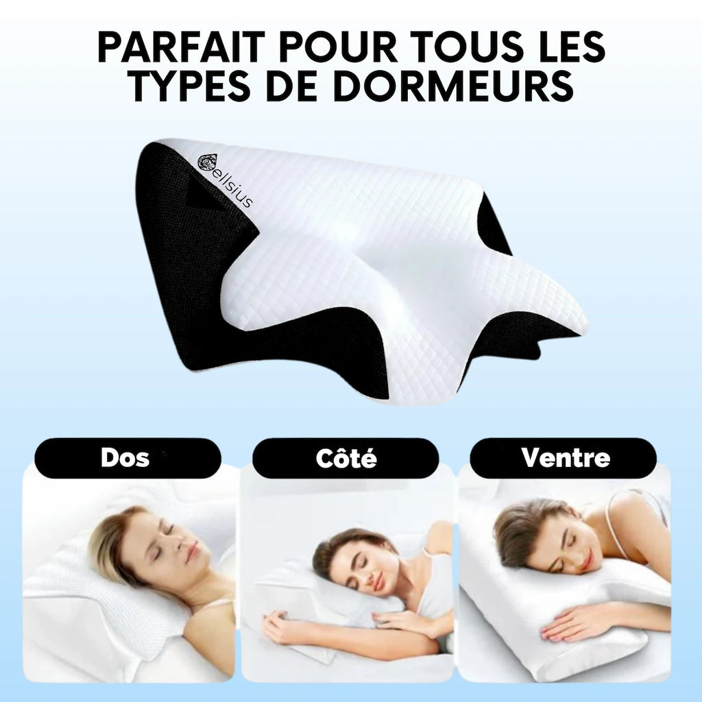 Oreiller Papillon Cervical Cellsius - Le secret du dormeur latéral et dorsal