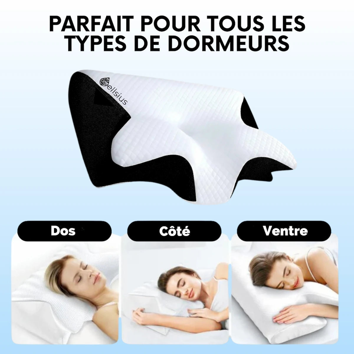 Oreiller Papillon Cervical Cellsius - Le secret du dormeur latéral et dorsal