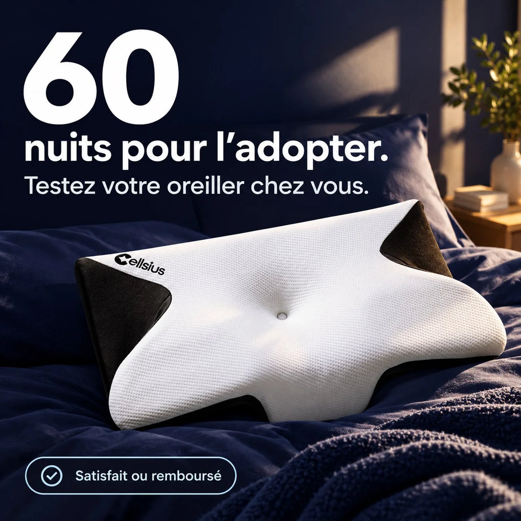 Oreiller Papillon Cervical Cellsius - Le secret du dormeur latéral et dorsal
