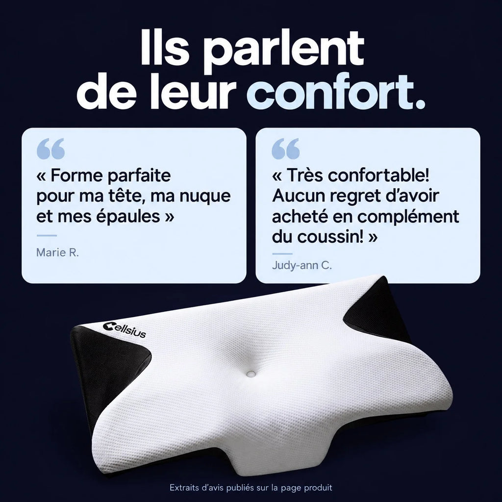 Oreiller Papillon Cervical Cellsius - Le secret du dormeur latéral et dorsal