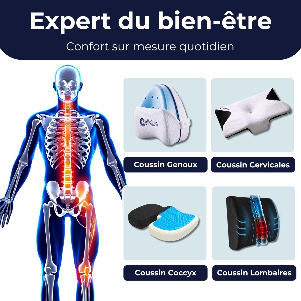 Kit Expert du Bien Être - Confort sur mesure quotidien - Cellsius | L’Orthopédie au service de votre bien - être
