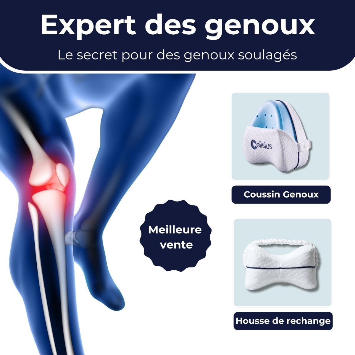 Kit Expert des genoux - Le secret pour des genoux soulagés - Cellsius | L’Orthopédie au service de votre bien - être