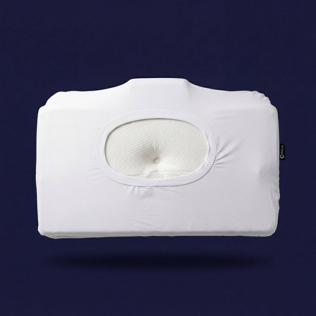 Taie d'oreiller en nylon fraîche et douce (système drap housse) - Pose rapide, nuits fraîches - Cellsius | L’Orthopédie au service de votre bien - être