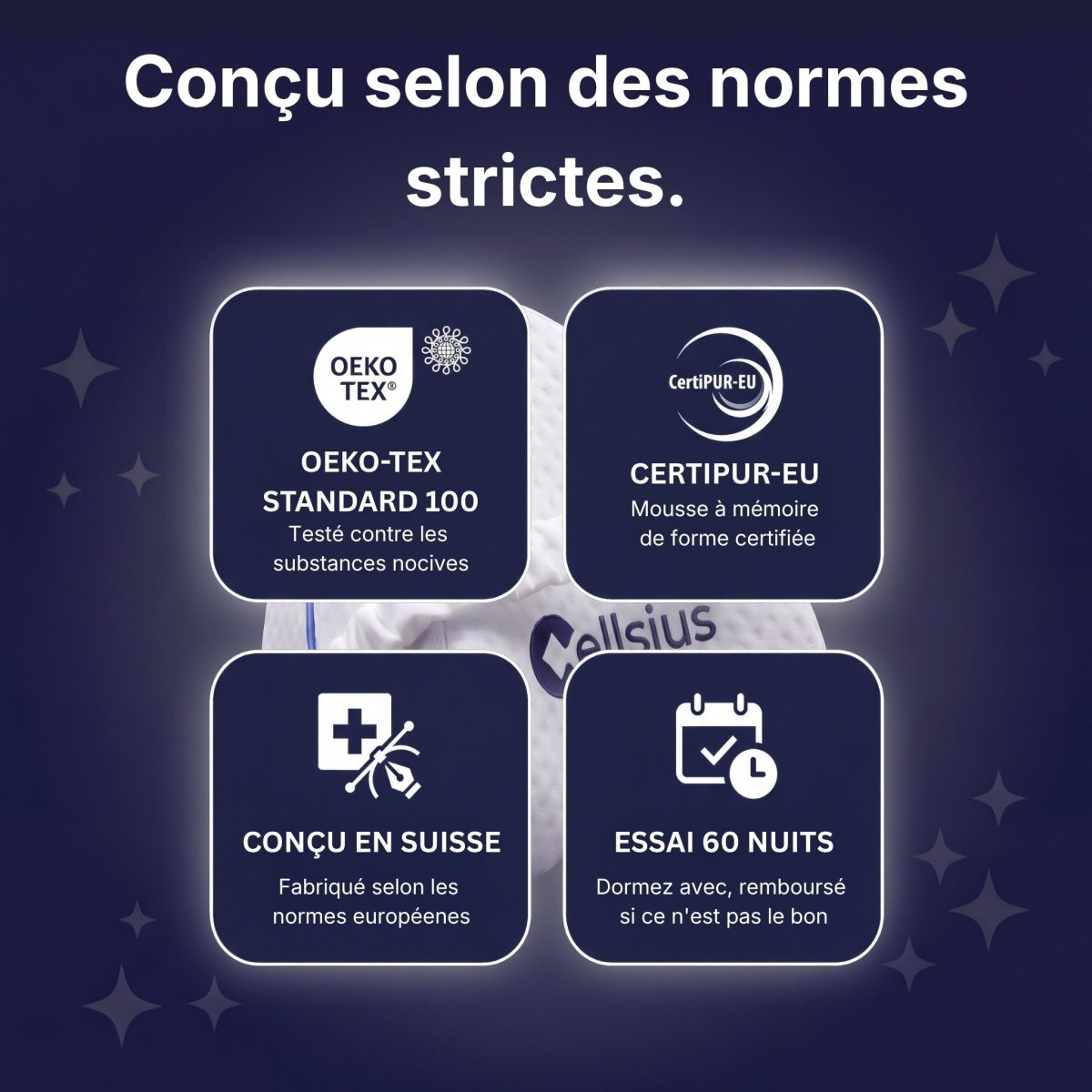 Coussin Orthopédique Genoux Cellsius - Le secret d'un sommeil sans douleur - Cellsius | L’Orthopédie au service de votre bien-être