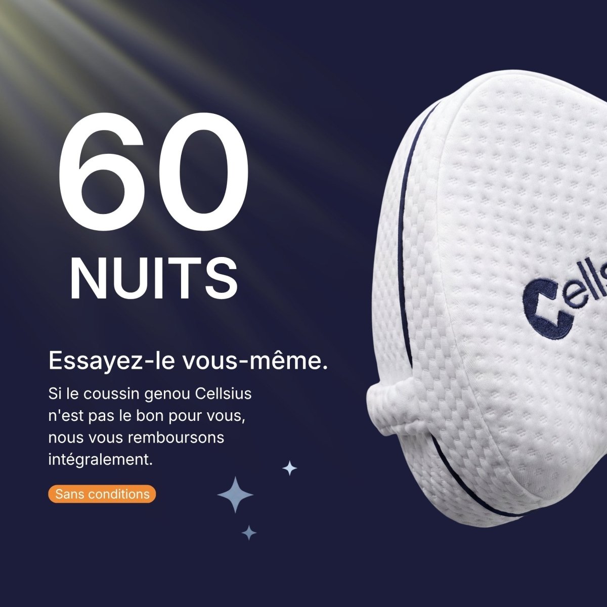 Coussin Orthopédique Genoux Cellsius - Le secret d'un sommeil sans douleur - Cellsius | L’Orthopédie au service de votre bien-être