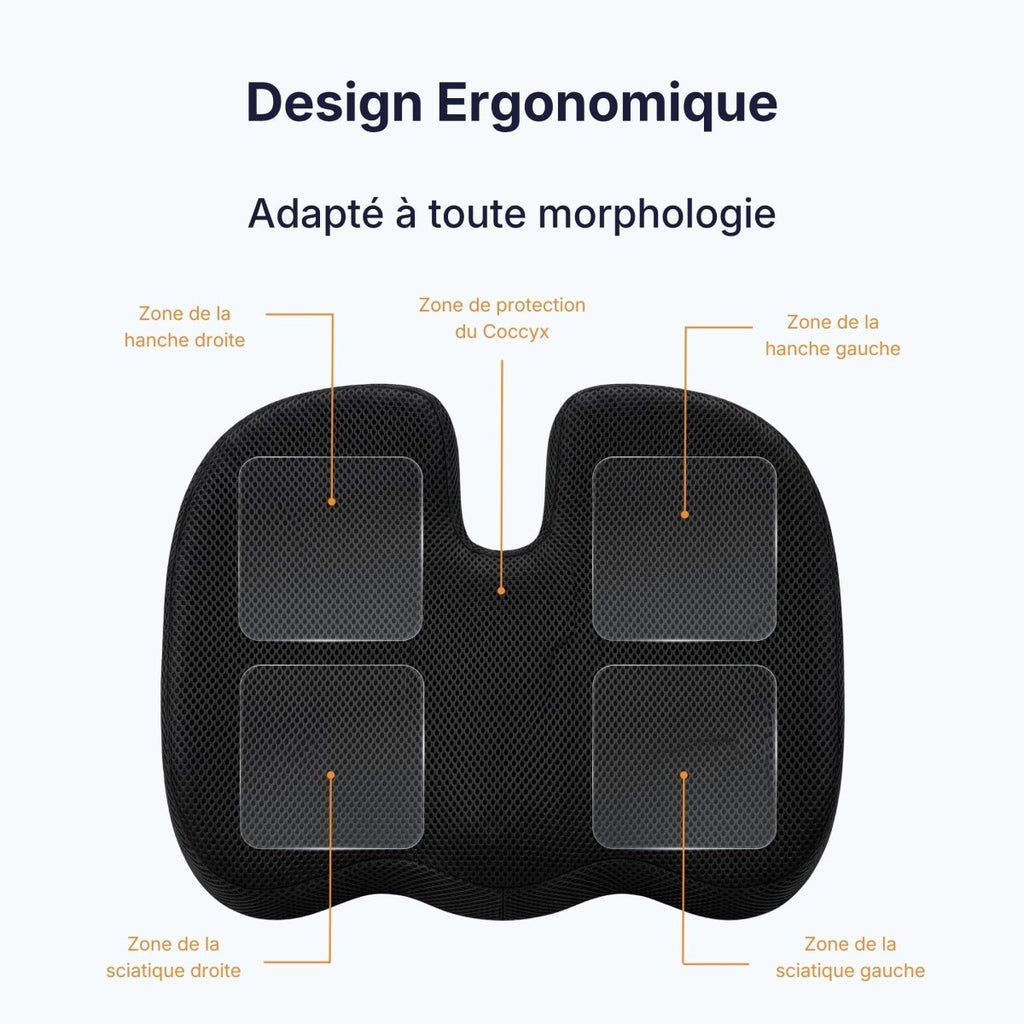 Coussin Orthopédique d'Assise Cellsius - Soulage les douleurs du coccyx et lombaires - Cellsius | L’Orthopédie au service de votre bien - être