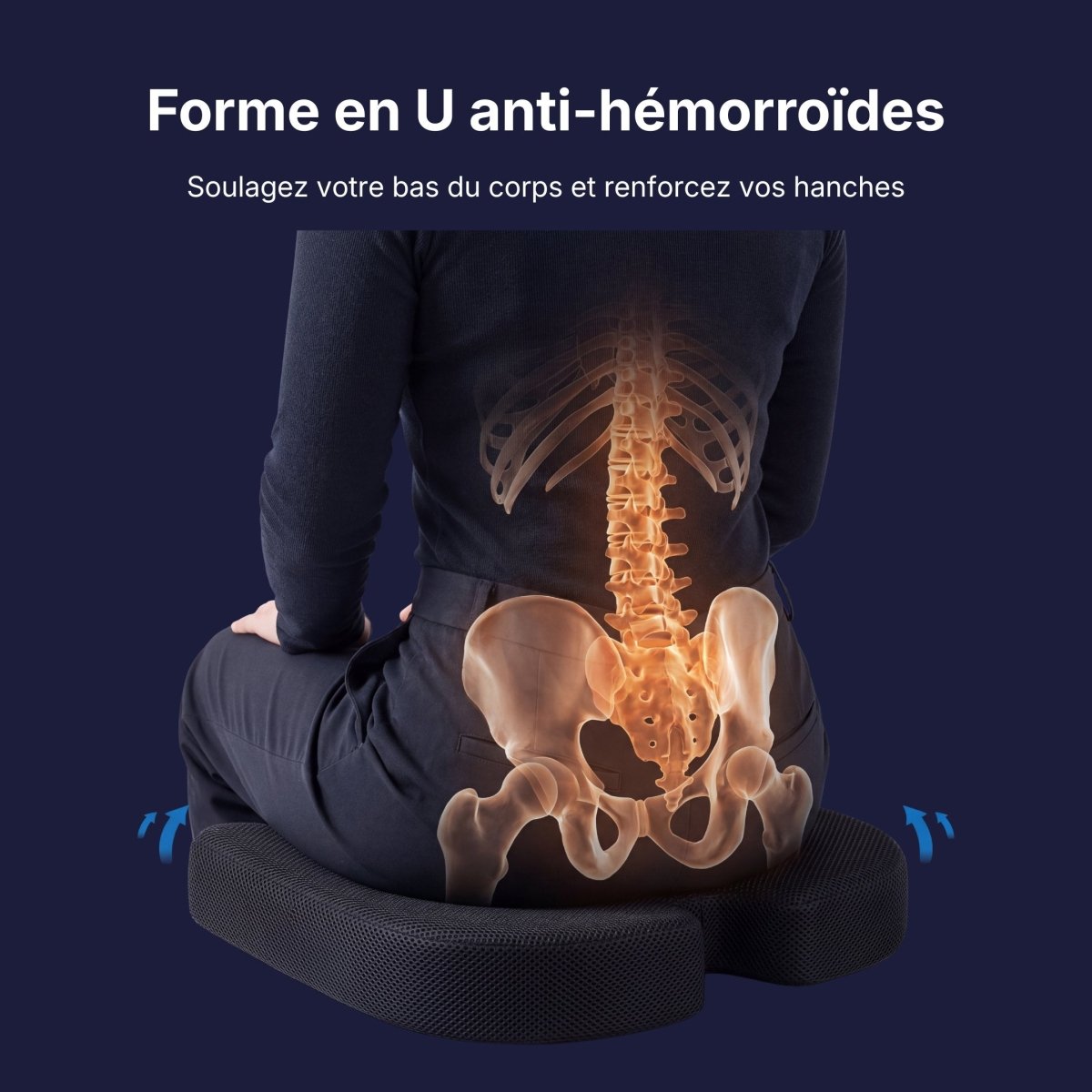 Coussin Orthopédique d'Assise Cellsius - Soulage les douleurs du coccyx et lombaires - Cellsius | L’Orthopédie au service de votre bien - être