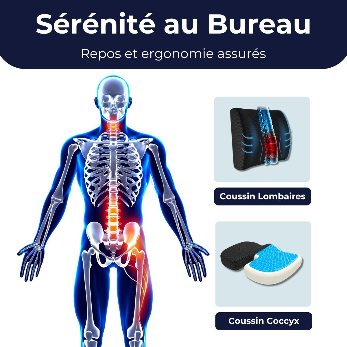 Kit Sérénité au Bureau - Repos et ergonomie assurés - Cellsius | L’Orthopédie au service de votre bien - être