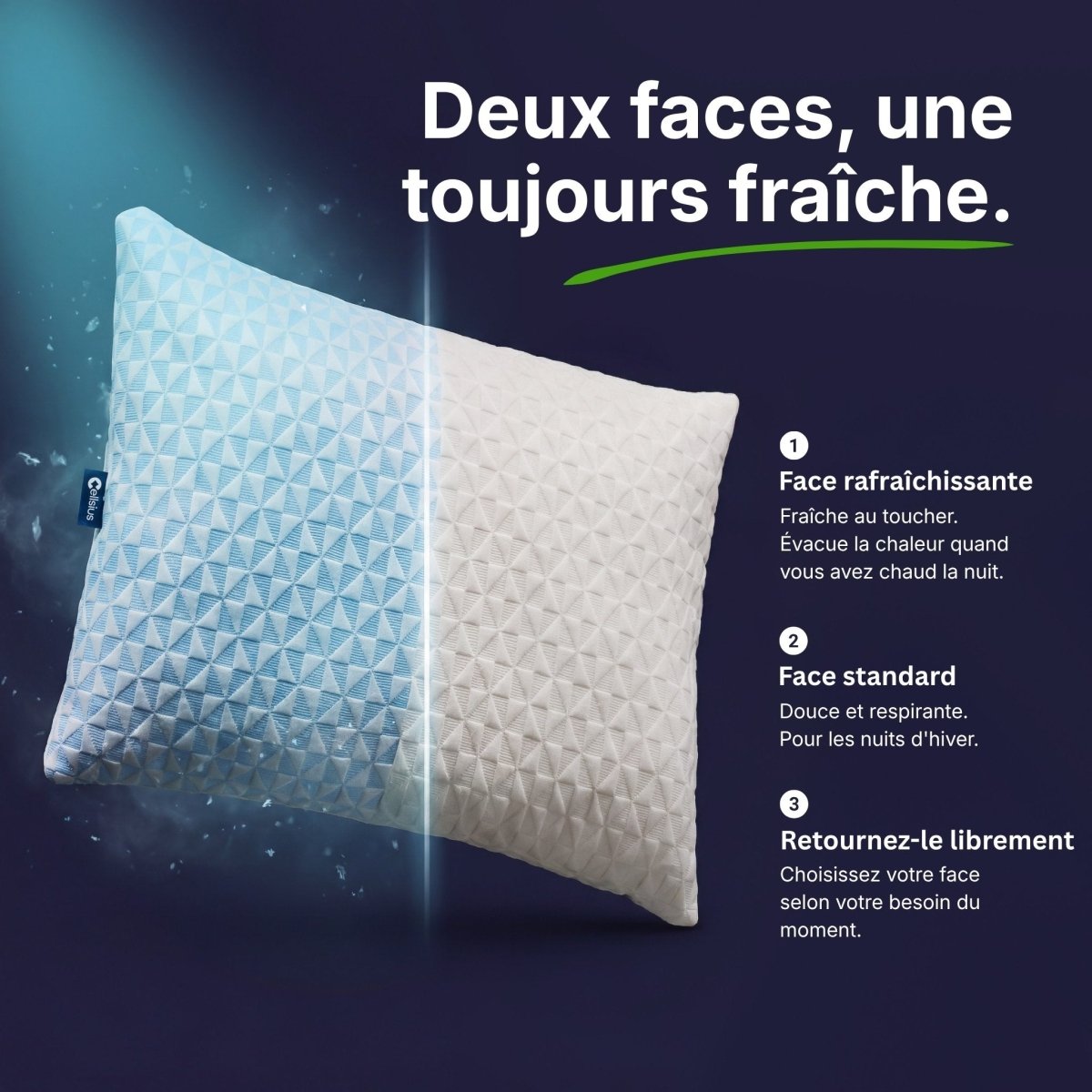 Oreiller Original Cellsius - Le premier oreiller qui s'adapte à votre corps - Cellsius | L’Orthopédie au service de votre bien - être Image